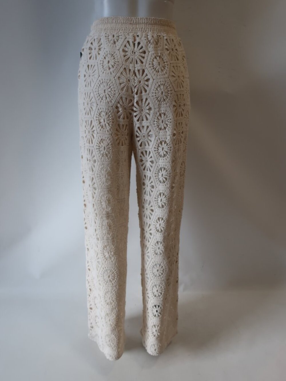 NWT Womens Misa Los Angeles Cream (Item- 211) Crochet  Pull-On Terra Pant S - Picture 8 of 15